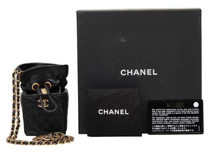 Mini borsa a coulisse Matelassé Coco Mark Chanel Nero - vista 10