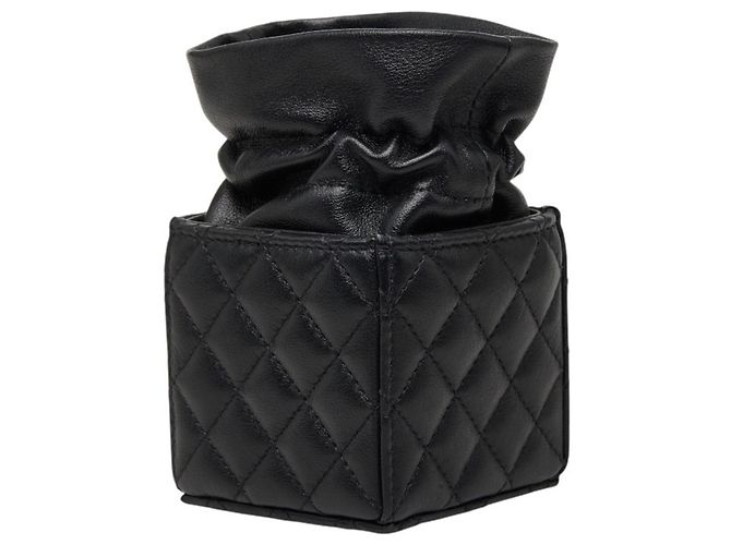 Mini borsa a coulisse Matelassé Coco Mark Chanel Nero - vista 3