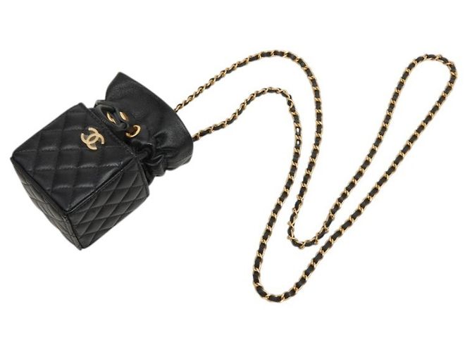 Mini borsa a coulisse Matelassé Coco Mark Chanel Nero - vista 5
