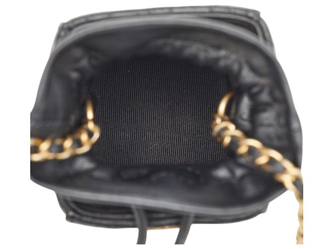 Mini borsa a coulisse Matelassé Coco Mark Chanel Nero - vista 6