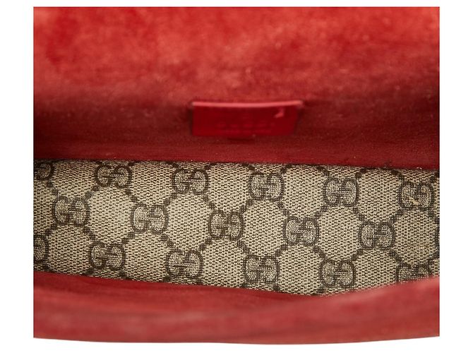 Borsa a tracolla con catena Dionysus GG Supreme Gucci Rosso Beige - vista 11