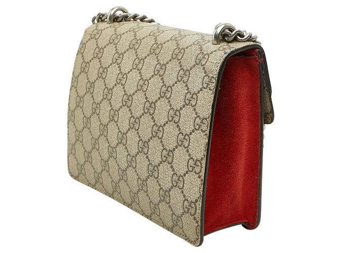 Borsa a tracolla con catena Dionysus GG Supreme Gucci Rosso Beige - vista 2