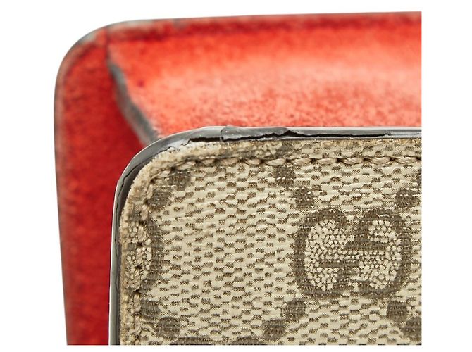 Borsa a tracolla con catena Dionysus GG Supreme Gucci Rosso Beige - vista 9