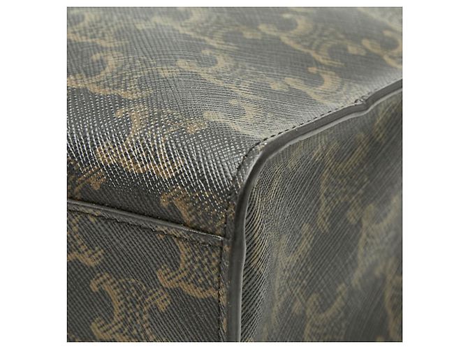 Céline Celine Triomphe Vertikaler Cabas Tote Bag Braun Schwarz - Ansicht 4