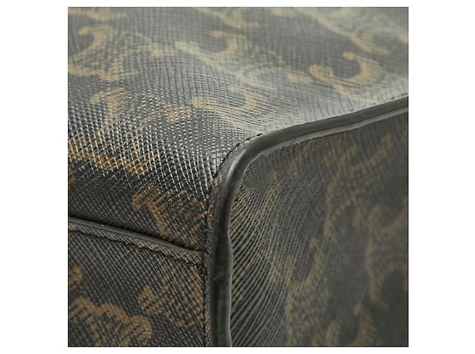 Céline Celine Triomphe Vertikaler Cabas Tote Bag Braun Schwarz - Ansicht 6