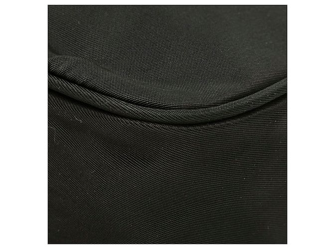 Borsa a mano Prada in nylon nero con placca logo triangolare - vista 4