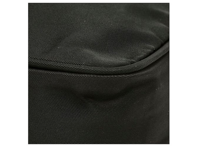 Borsa a mano Prada in nylon nero con placca logo triangolare - vista 5