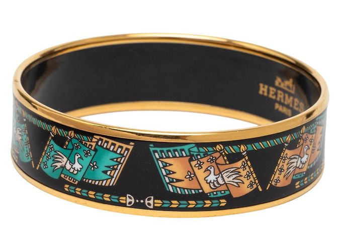 Hermès Bracciale Enamel GM Cloisonné Hermes Nero D'oro - vista 2