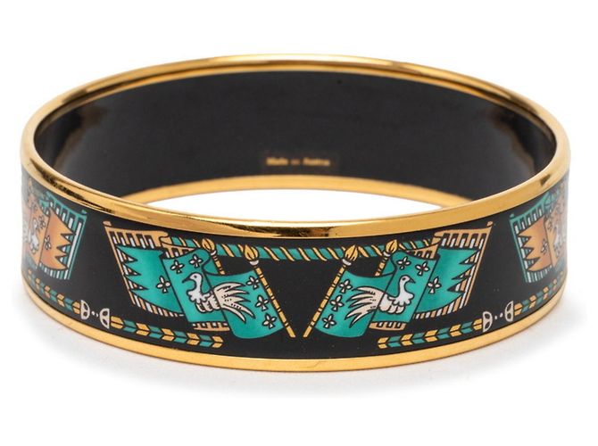 Hermès Bracciale Enamel GM Cloisonné Hermes Nero D'oro - vista 3