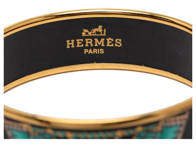 Hermès Bracciale Enamel GM Cloisonné Hermes Nero D'oro - vista 4