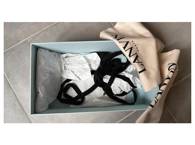Lanvin Sneakers Basse in Scamosciato Nero Multicolore - vista 8