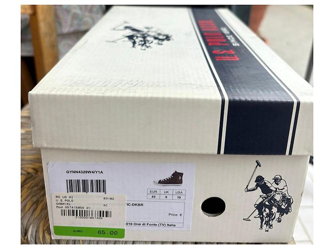 Autre Marque U.S. Polo Assn. Sneakers Alte in Pelle Marrone - vista 15