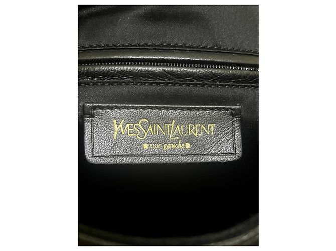 Yves Saint Laurent Downtown Borsa Tote Pelle Vernice Nera Nero - vista 11
