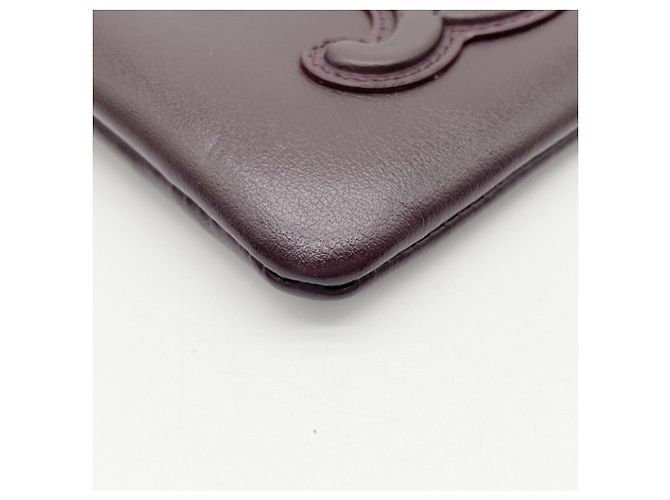Céline Portafoglio monete Celine Cuile Triomphe in pelle Bordeaux Bordò - vista 4