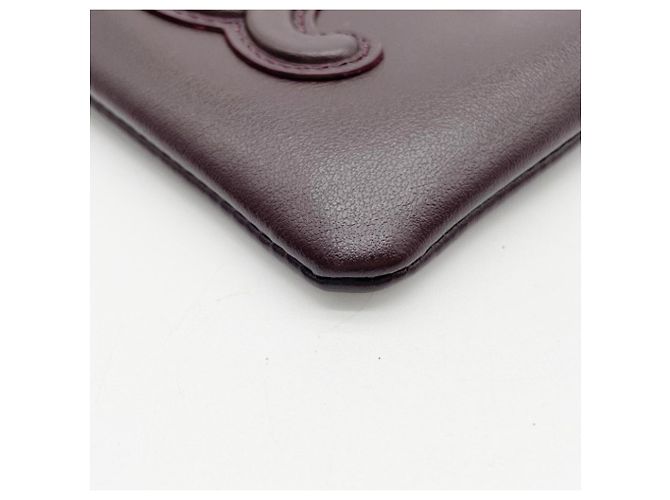 Céline Portafoglio monete Celine Cuile Triomphe in pelle Bordeaux Bordò - vista 5