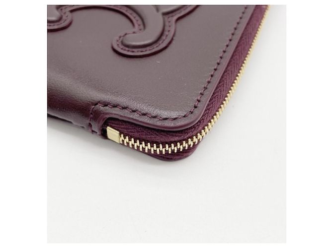Céline Portafoglio monete Celine Cuile Triomphe in pelle Bordeaux Bordò - vista 6