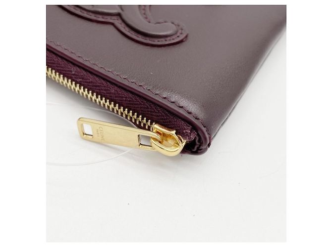 Céline Portafoglio monete Celine Cuile Triomphe in pelle Bordeaux Bordò - vista 7