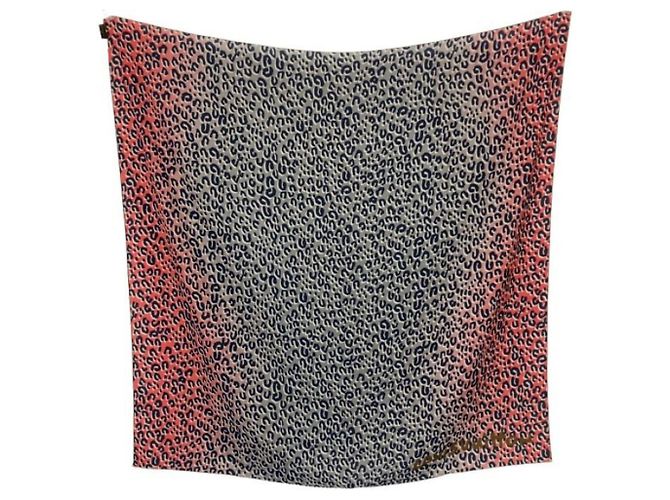 Sciarpa Louis Vuitton Carre Geant Leopard Patique Marrone Rosso - vista 2