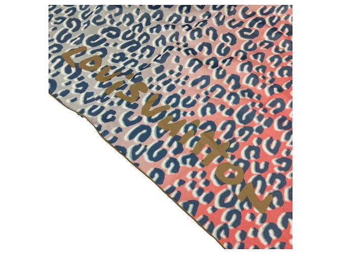 Sciarpa Louis Vuitton Carre Geant Leopard Patique Marrone Rosso - vista 3