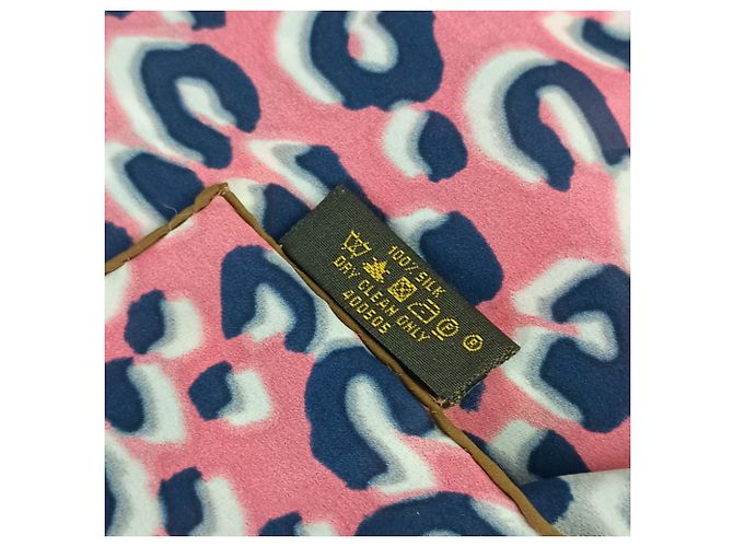 Sciarpa Louis Vuitton Carre Geant Leopard Patique Marrone Rosso - vista 4
