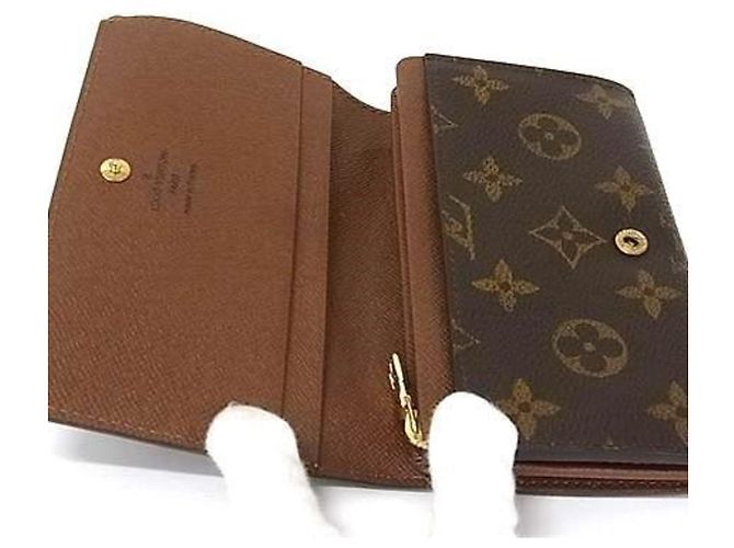 Louis Vuitton Cartera Bi-fold Portefeuille Trésor Castaño Monograma - vista 3