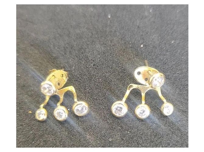 Autre Marque 14k Gelbgold Ohrhänger mit Diamanten Golden - Ansicht 4