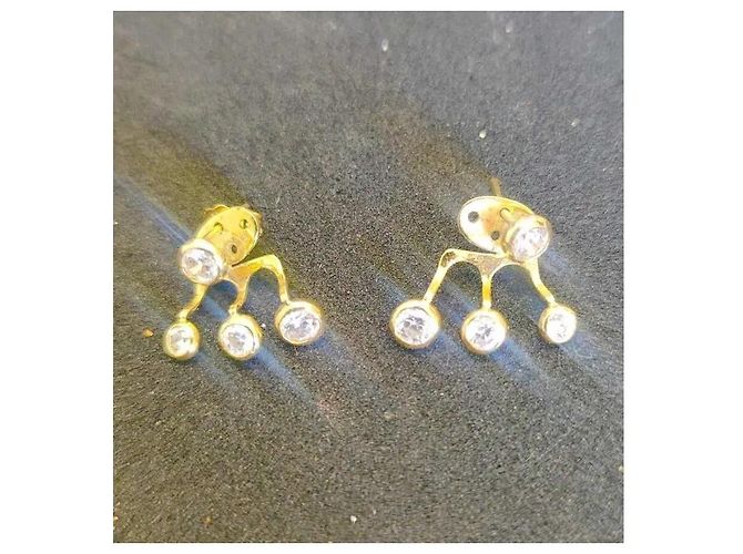 Autre Marque 14k Gelbgold Ohrhänger mit Diamanten Golden - Ansicht 5
