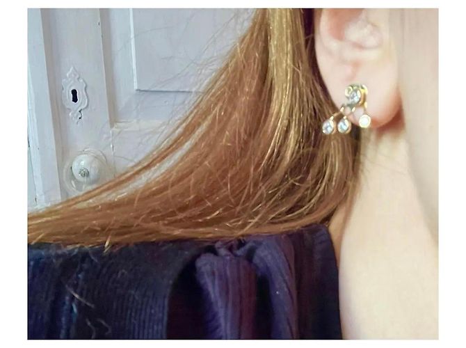 Autre Marque 14k Gelbgold Ohrhänger mit Diamanten Golden - Ansicht 7
