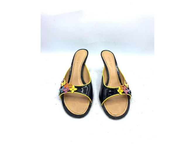 Sandali Louis Vuitton in vernice con fiori Nero Multicolore - vista 2