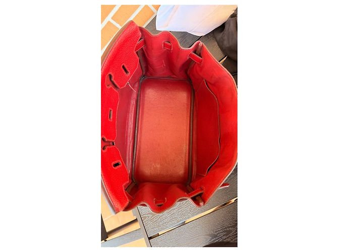 Hermès Birkin 30 in pelle Togo Rosso - vista 11