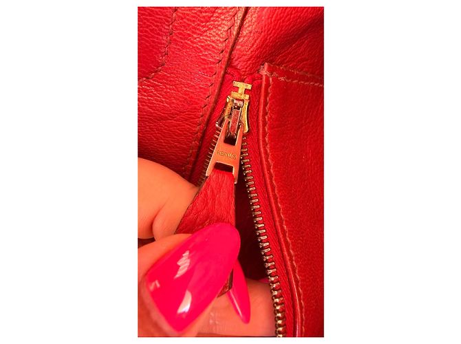 Hermès Birkin 30 in pelle Togo Rosso - vista 12