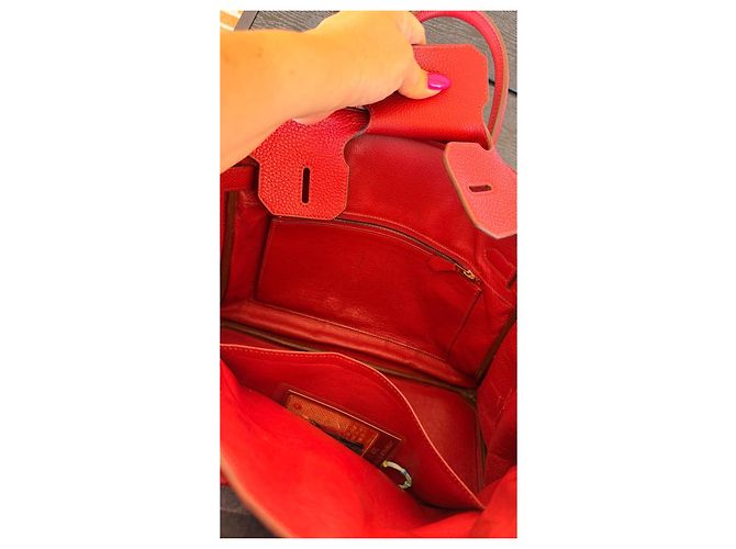 Hermès Birkin 30 in pelle Togo Rosso - vista 13