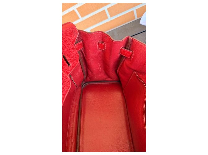 Hermès Birkin 30 in pelle Togo Rosso - vista 14
