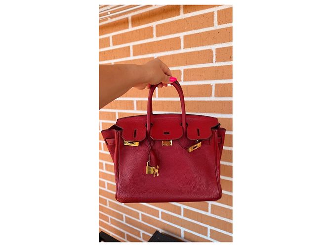 Hermès Birkin 30 in pelle Togo Rosso - vista 16