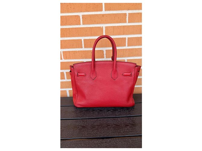 Hermès Birkin 30 in pelle Togo Rosso - vista 4