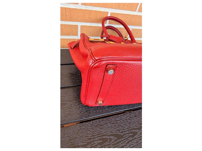 Hermès Birkin 30 in pelle Togo Rosso - vista 7