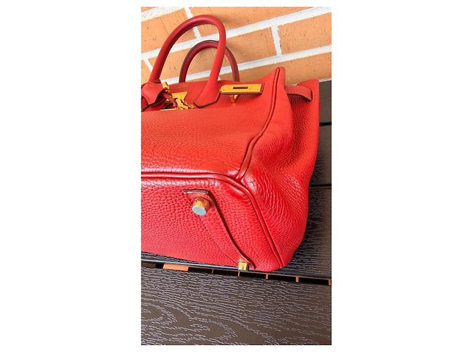 Hermès Birkin 30 in pelle Togo Rosso - vista 8