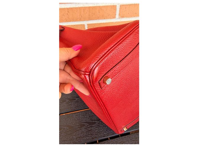Hermès Birkin 30 in pelle Togo Rosso - vista 9