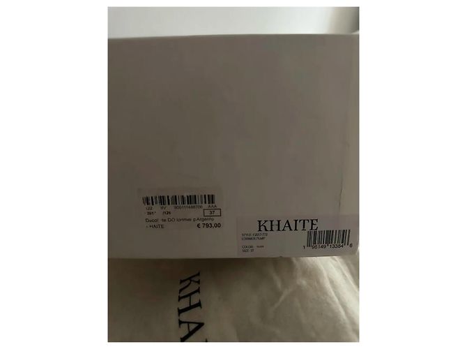 Khaite Mary Jane Pumps mit Blockabsatz aus silbernem Leder - Ansicht 5