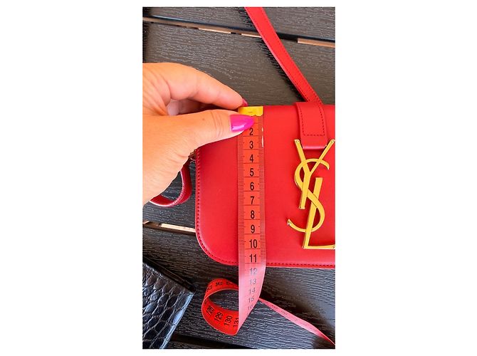 Saint Laurent Kaia Small Satchel - Pelle Rossa Rosso - vista 10
