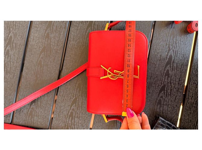 Saint Laurent Kaia Small Satchel - Pelle Rossa Rosso - vista 11