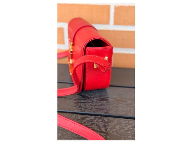 Saint Laurent Kaia Small Satchel - Pelle Rossa Rosso - vista 4