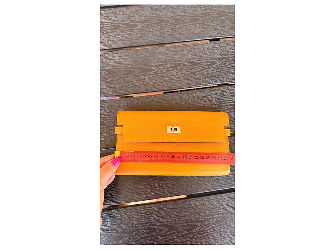 Hermès Kelly Portemonnaie Orange Epsom-Leder - Ansicht 8