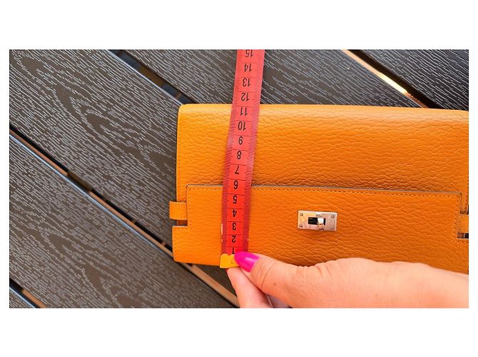 Hermès Kelly Portemonnaie Orange Epsom-Leder - Ansicht 9