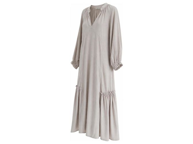 Autre Marque Casa Raki Midi-Kleid aus Cupro in Beige - Ansicht 2