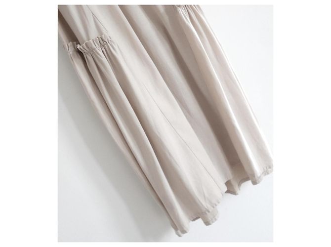 Autre Marque Casa Raki Midi-Kleid aus Cupro in Beige - Ansicht 3