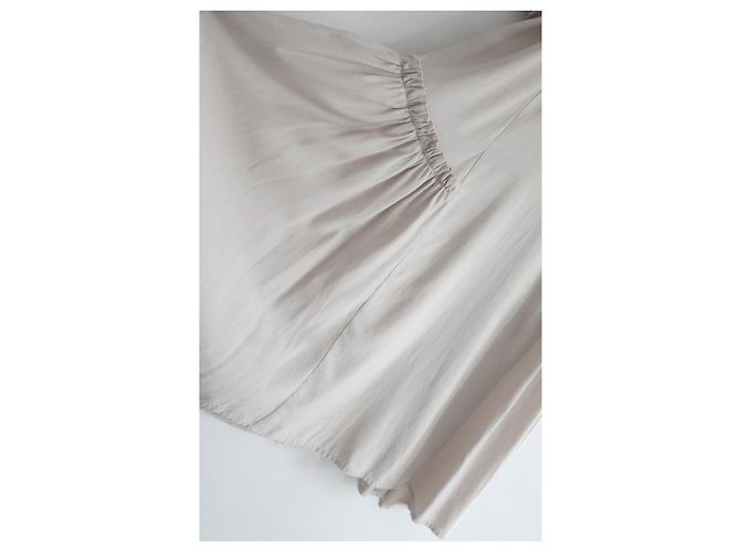 Autre Marque Casa Raki Midi-Kleid aus Cupro in Beige - Ansicht 5