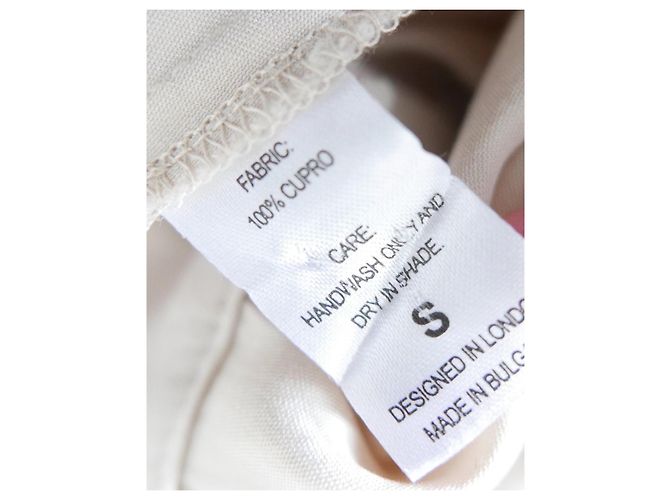 Autre Marque Casa Raki Midi-Kleid aus Cupro in Beige - Ansicht 8