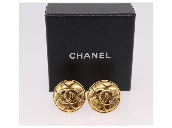 Orecchini CHANEL metallo Gold Tone CC Auth 184007V - vista 13