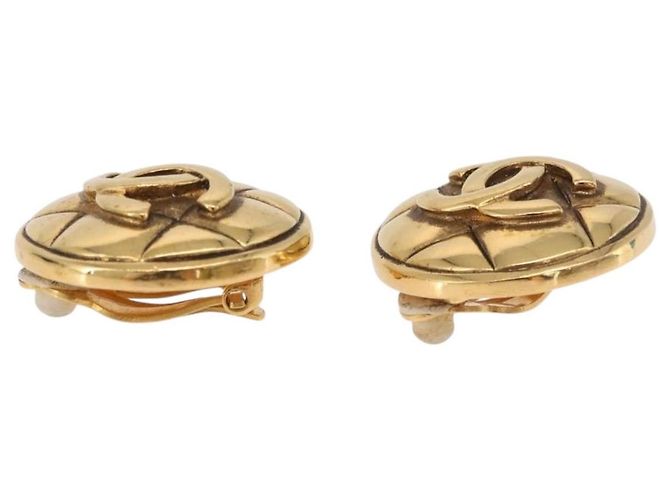Orecchini CHANEL metallo Gold Tone CC Auth 184007V - vista 6